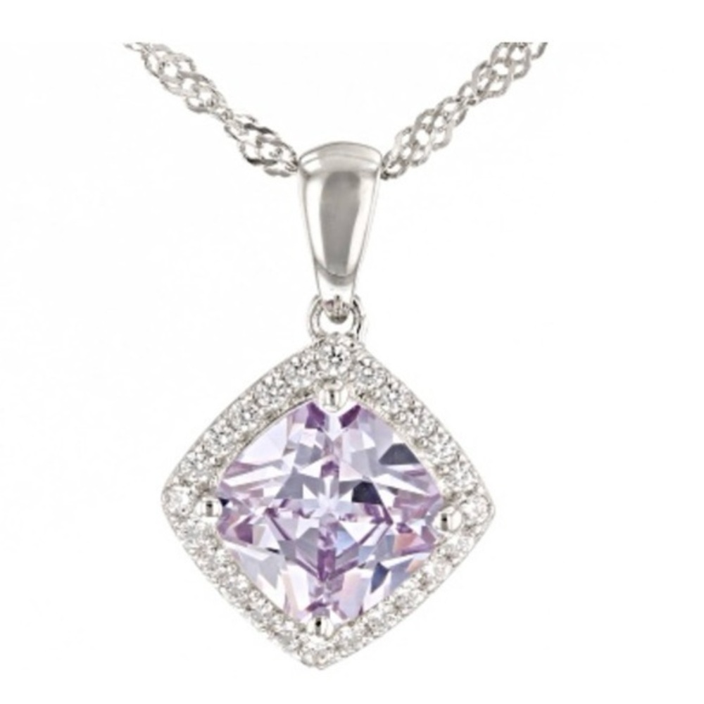 🌸JTV32 - Bella Luce 4.57 CTW Lavender & White Diamond Simulant Necklace💜🤍